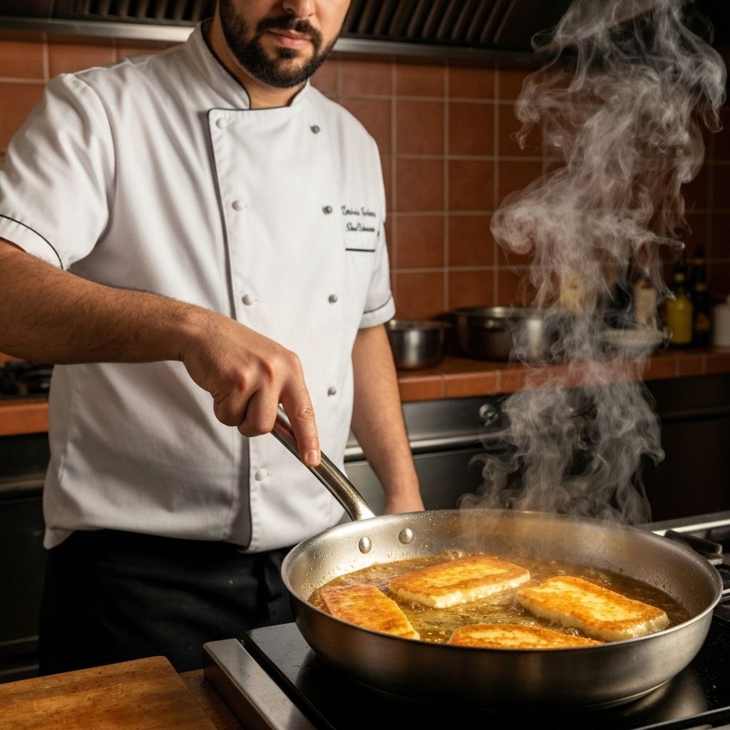 Préparation du Saganaki